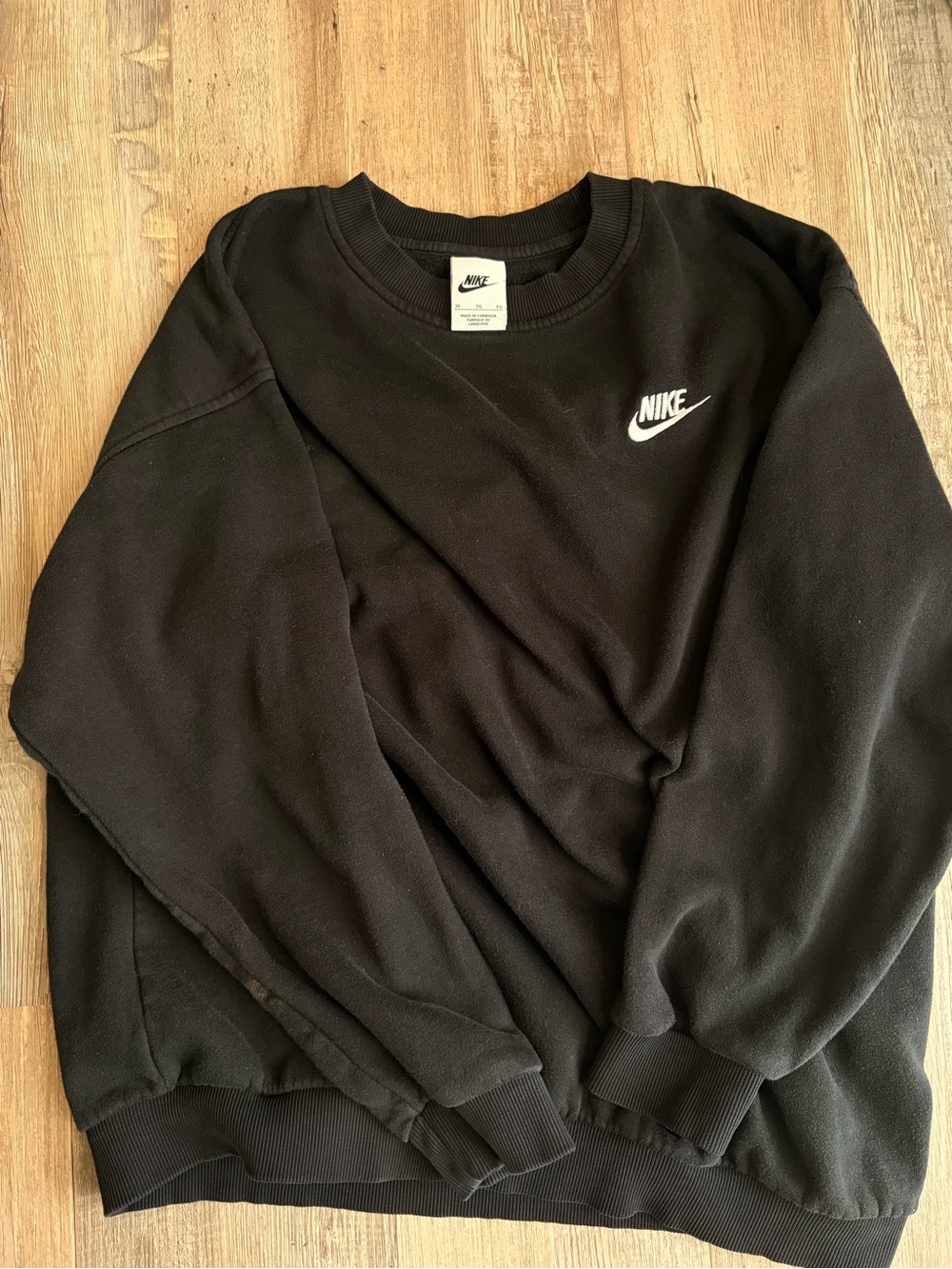 Nike Black Crewneck Sweatshirt with White Swoosh